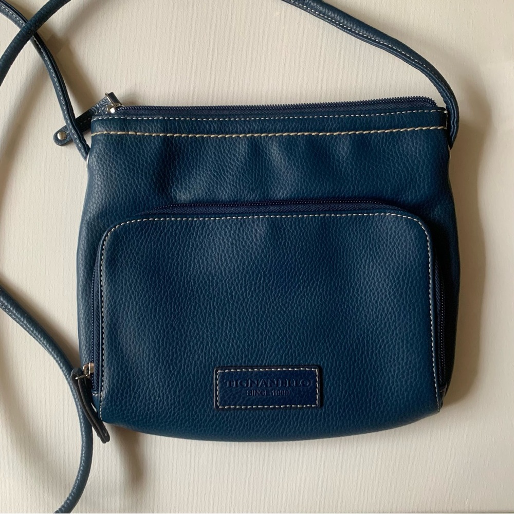 Like New Tignanello Blue Crossbody Bag
